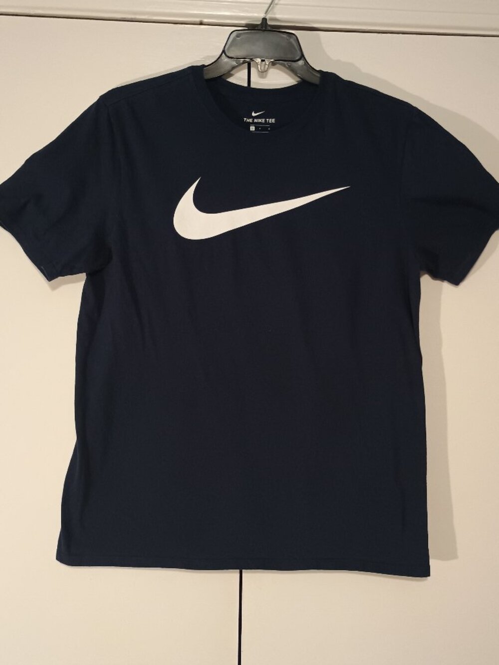 Nike The Nike Tee Navy Blue White Swoosh Graphic T-Shirt Size Large - Picture 2 of 6
